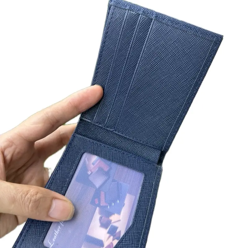 Ví da bò Epsom cao cấp cho nam mini kích thước 8,5x11 - Hình Chữ Nhật, Wallet Nhiều Ngăn 7