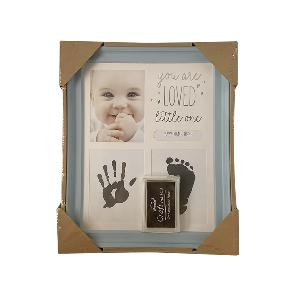 Baby Kids Birthday Gift Newborn Hand Foot Print Ornaments 12 Months Photo Frame