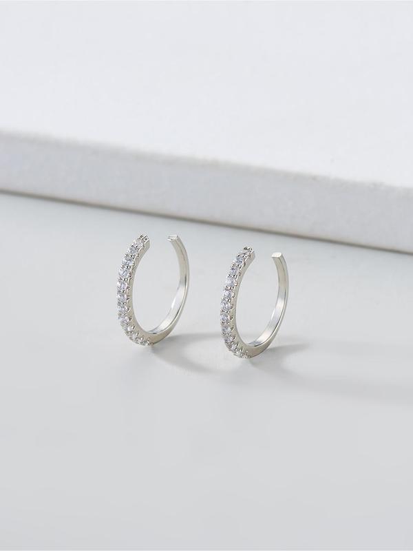 Fashion Rhinestone Decorated Ear Cuff (1 Pair), Casual Earrings for Women, Daily Clothing Decor, Trendy All-match & Exquisite Jewelry for Birthday Gift 2