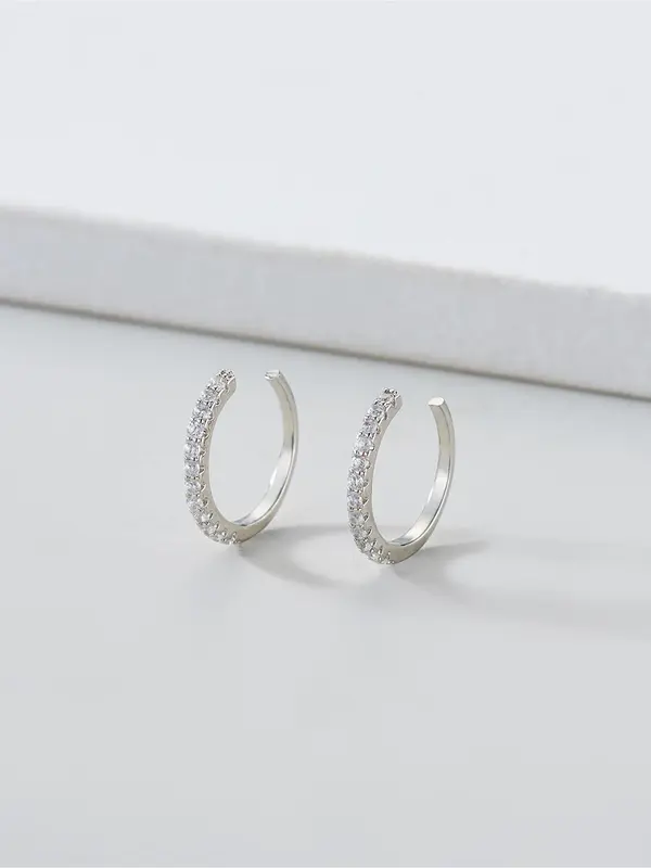 Fashion Rhinestone Decorated Ear Cuff (1 Pair), Casual Earrings for Women, Daily Clothing Decor, Trendy All-match & Exquisite Jewelry for Birthday Gift 2