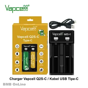 Charger Baterai Li-ion Vapcell Q2S-C Tipe-C Pengisi Daya Baterai Lithium-ion Original