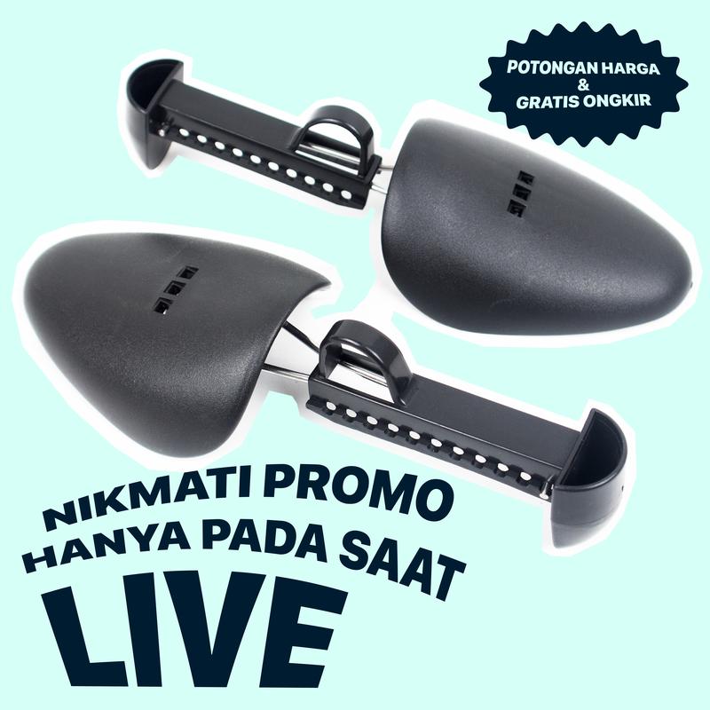 1 Pasang Shoe Tree Adjustable Pria Wanita High Quality | Catokan Sepatu untuk Menjaga Bentuk Sepatu Tetap Seperti Baru Warna Hitam 2