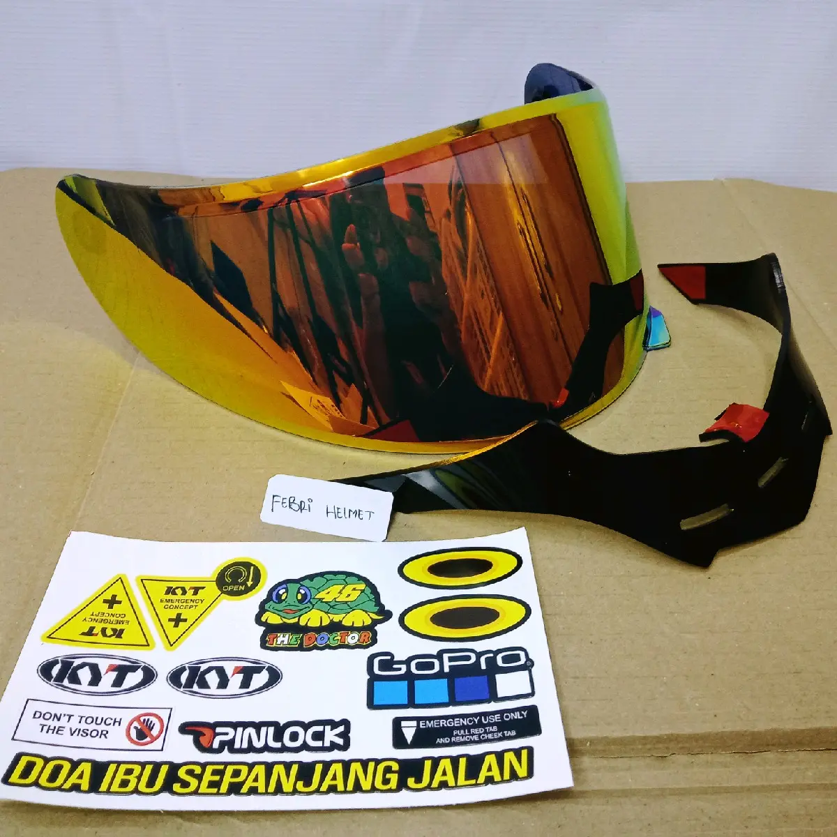 Kaca KYT R10 + Spoiler free stiker