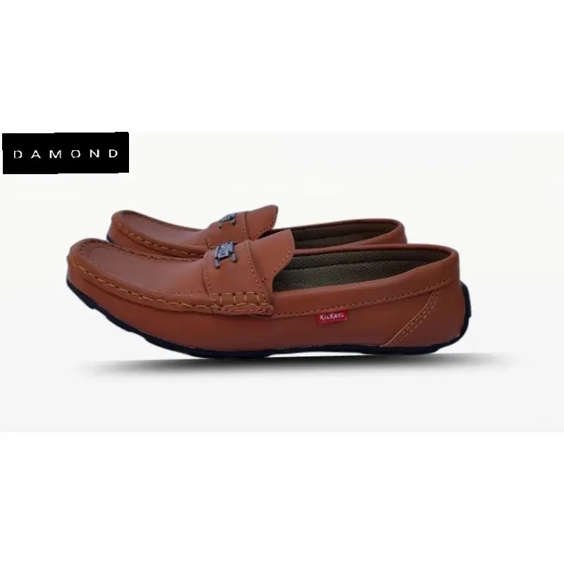 Sepatu pria kulit casual loafer slip on tan untuk kerja dan aktifitas sehari hari sepatu damond Kasual Kasual Kasual Flat Shoes fleksibel dasar