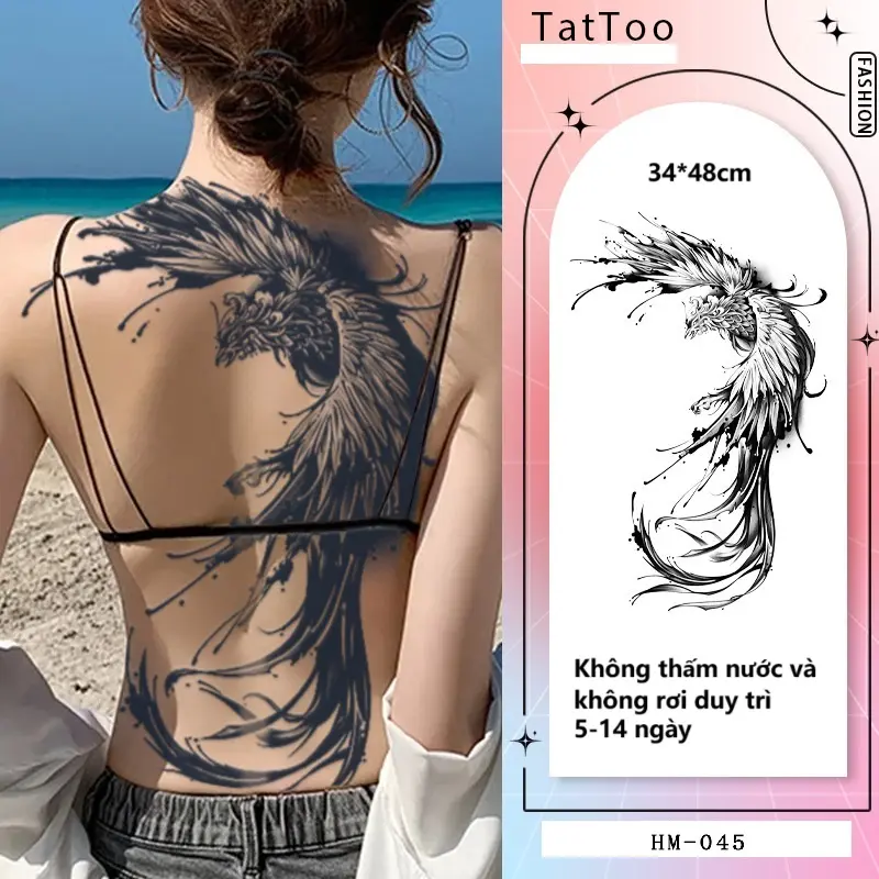 ZERO Magic Tattoo] 15-Day Full Back Tattoo, Waterproof, No Side