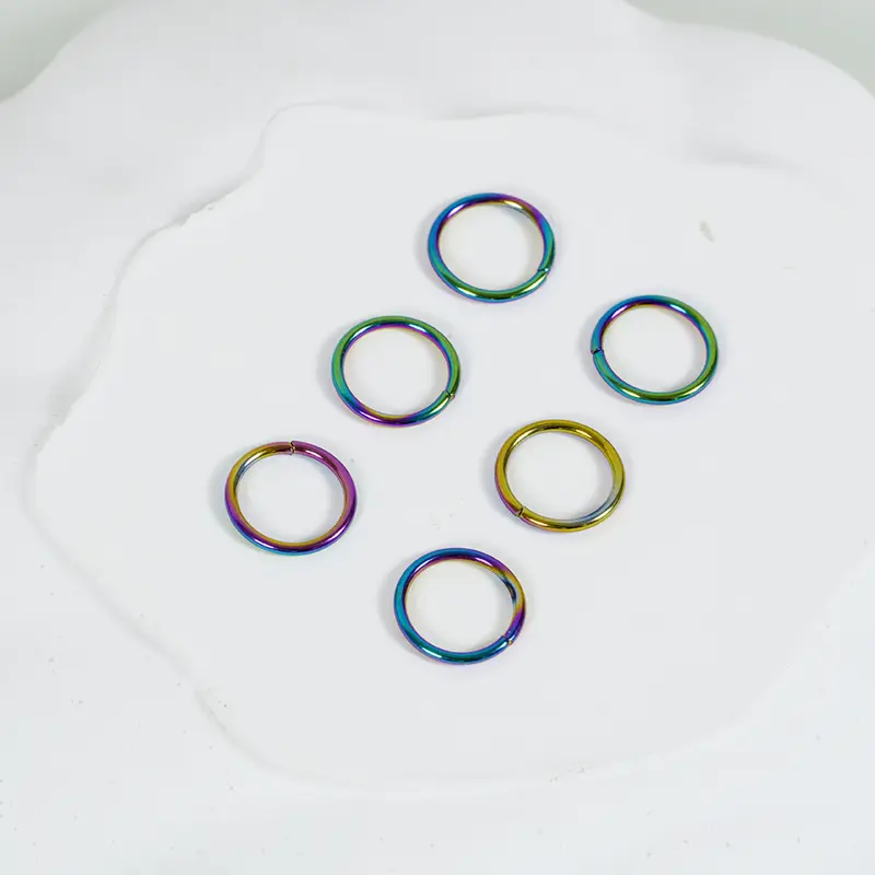 1 PC Stainless Steel Nose Ring Colorful Nostril Piercing Circle Septum Ring 16/18/20G Nose Clicker Simple Body Piercing 5