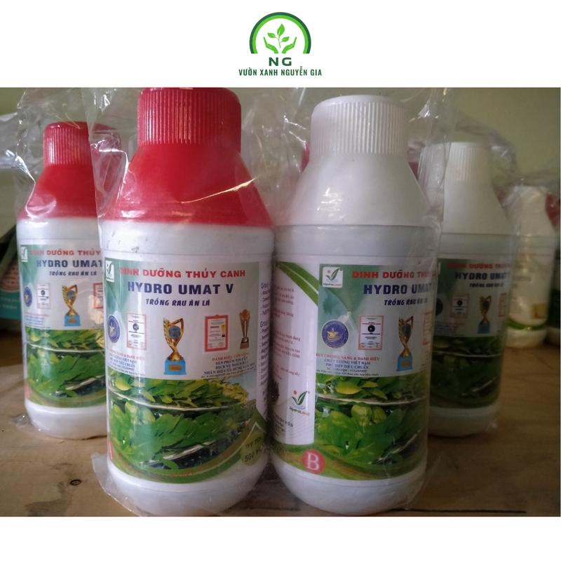 Dung Dịch Thủy Canh Hydro Umat  V Trồng Rau Ăn Lá 500ml A + 500ml B