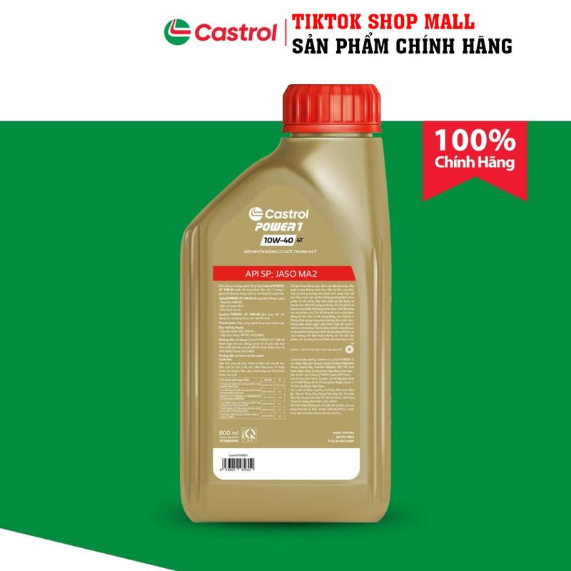 Dầu nhớt Castrol Power 1 10W40 tổng hợp toàn phần dành cho xe số - HuongLyTran Car