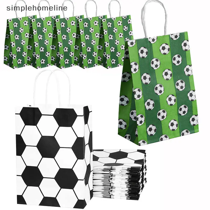 SLMY 5pcs Soccer Ball s For Football Birthday Decor Holiday Party Gift Paper  With Handle SHE