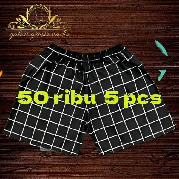 bokser tartan 50 ribu dapat 5 celana bokser motif kotak unisex shorts pria distro  pendek  boxer  dewasa