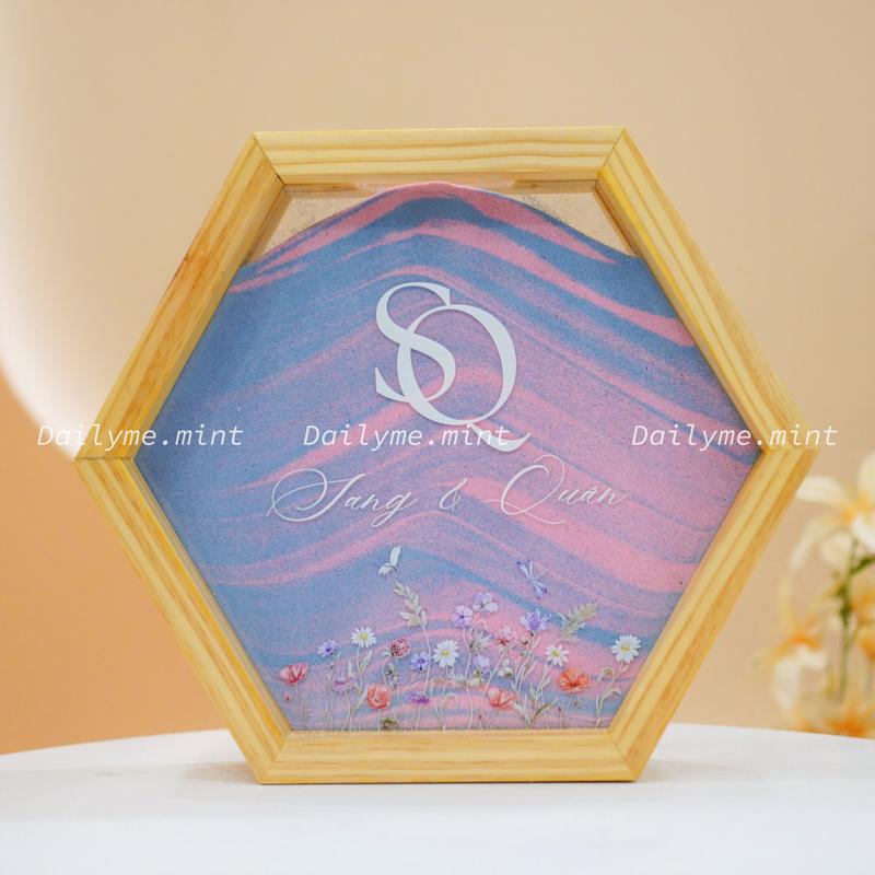 Hộp Lục Giác Rót Cát Ngày Cưới - Dailymemint