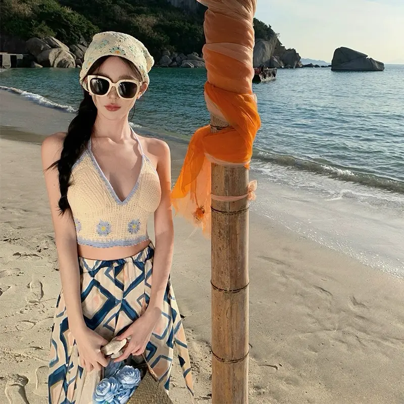 Lilla bikini- Nhiều mẫu-Áo bralette len móc hoa sắc màu cá tính đi biển đi du lịch hè 8