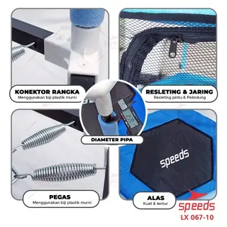 SPEEDS Trampoline Anak Mainan Hiburan Anak Trampolin Lompat Loncat Dengan Handle Mainan Outdour 067-10 4