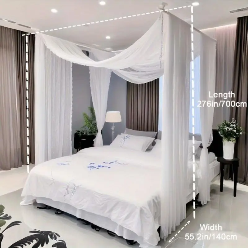 Bed Canopy, 1 Count Elegant Lace Bed Canopy, Bedding Accessories for Home Bedroom, Bedroom Accessories, Bedroom Decor, Frame Not Included 3