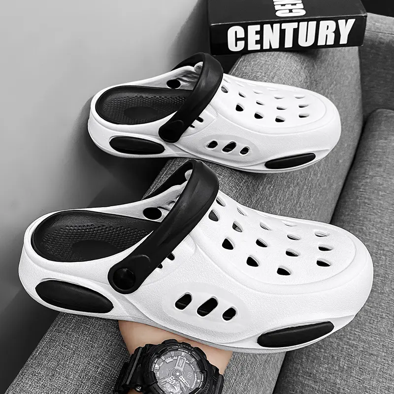 Hole Shoes Men's Outdoor Wear Summer New Casual Beach Trendy Driving Soft Bottom Non-Slip Wear-Resistant and Deodorant Slippers Boy Footwear Sandal Comfort Dance