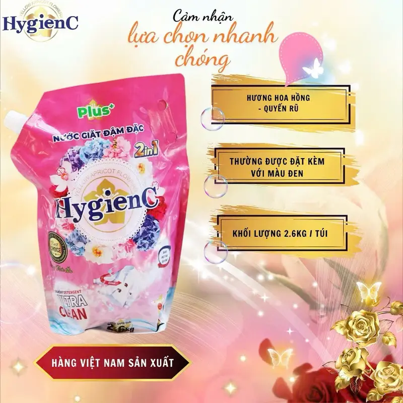 [MUA 2 TẶNG 3] Combo 2 túi nước giặt đậm đặc HygienC Plus+ 5,2Kg công nghệ Thái Lan nước giặt thơm lâu đậm đặc DINO STORE Làm Sạch 2