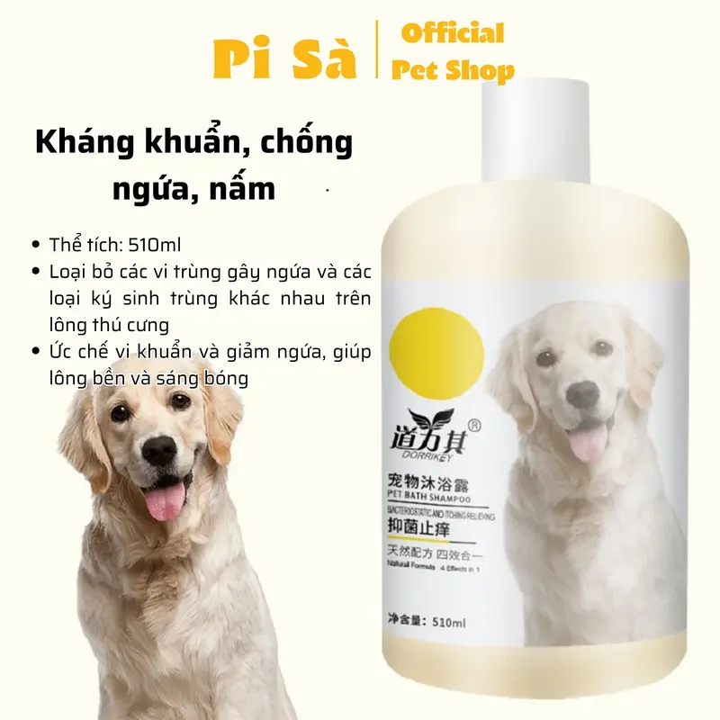 Sữa tắm Dorrikey cho chó mèo chữa nấm ngứa viêm mượt lông thơm nhẹ | Sữa tắm cho thú cưng lông trắng lông nâu Poodle ... Pi Sà Pet Shop 3