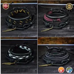 Gelang Pria Keren Tali Paracord 4mm Satu Paket Premium Bracelet Laki-laki Bracelets Besi