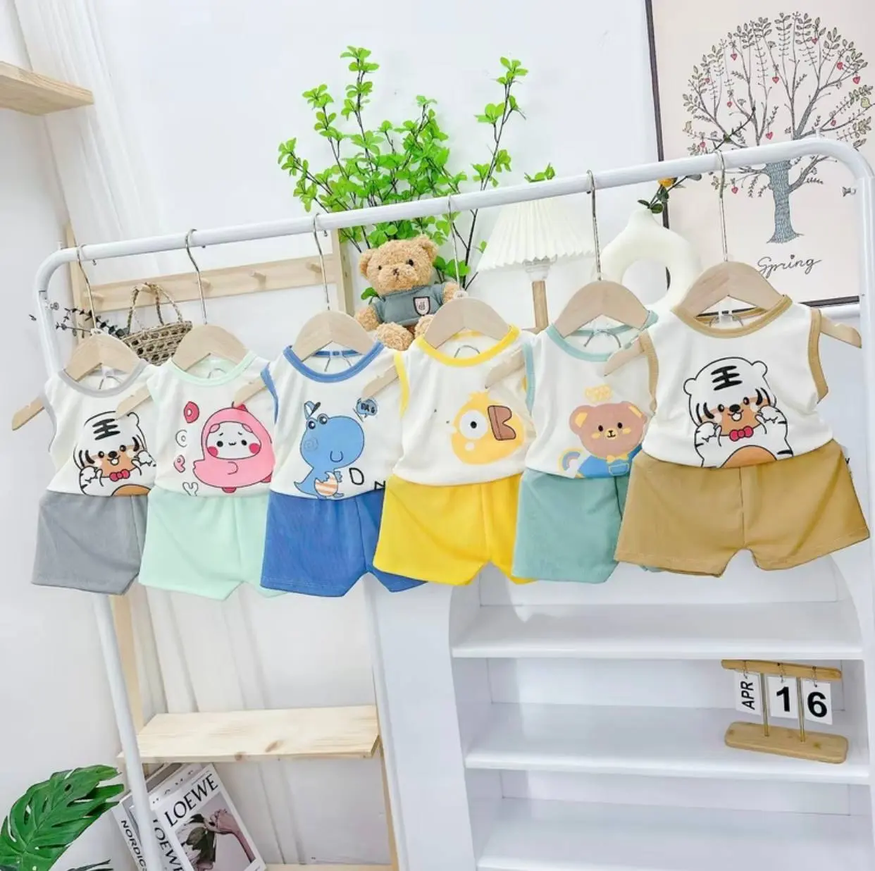 [Mua 5 tặng 1] Bộ đồ bé gái, bé trai mặc mùa hè -chất thun tăm thấp hút mồ hôi cho bé từ 5-16kg