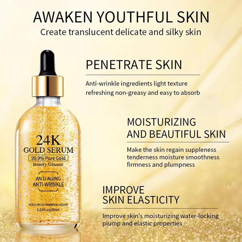 Product Introduction of 30ml Golden Infused Hydrating Serum With Hyaluronic Acid For All Skin Types - Brightening, Firming Formula 27