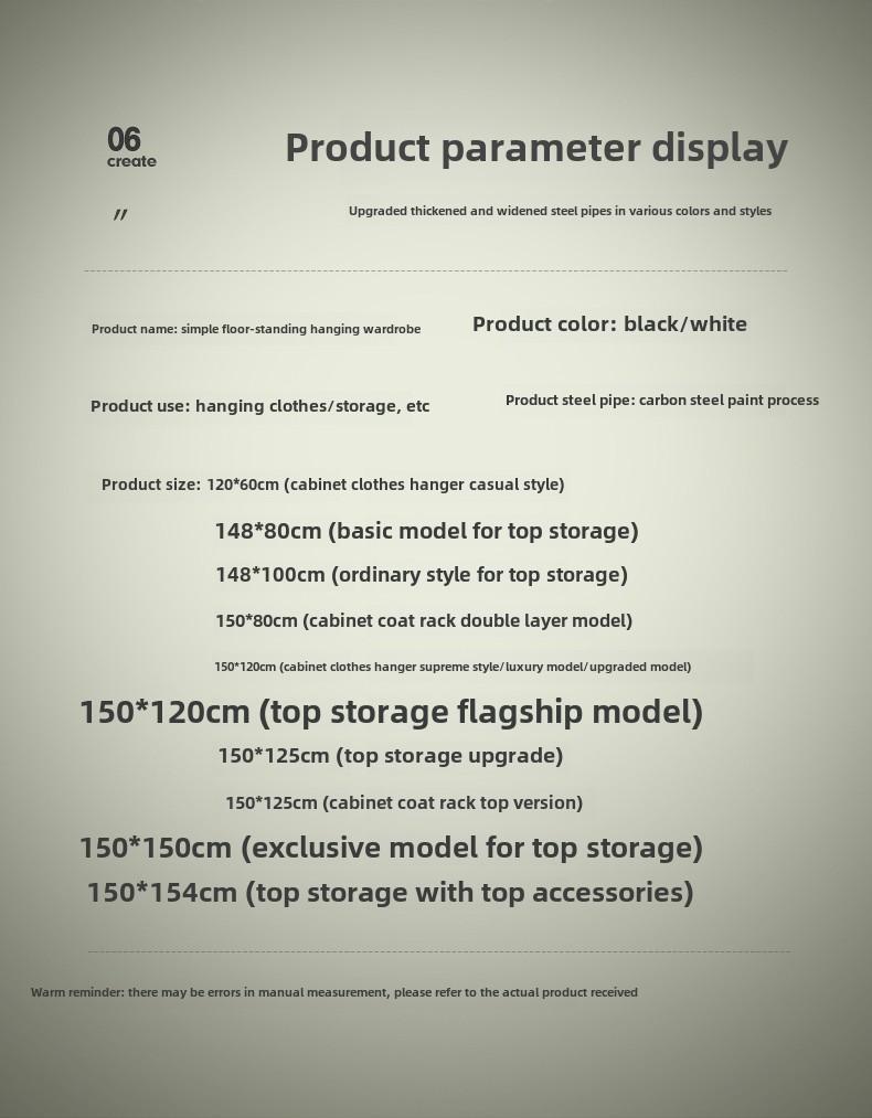 Product Introduction of Wardrobe Home Bedroom Clothes Rack Open Simple Wardrobe Rental Room Modern Simple Large Capacity 13