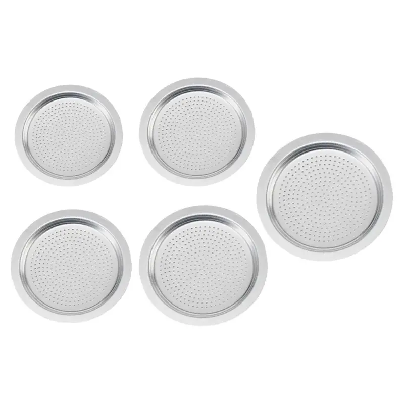 Bộ lọc máy pha cà phê Espresso, nồi Moka bằng nhôm, bộ lọc phễu, màn hình lọc mịn, bộ lọc máy pha cà phê thay thế, bền 4