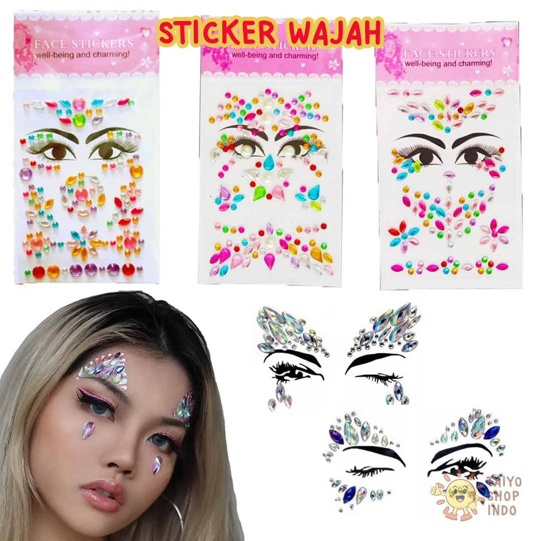 TAIYO Sticker Wajah Anak Diamond Timbul Aksesoris Fashion Face Sticker Gems Crystal Make Up
