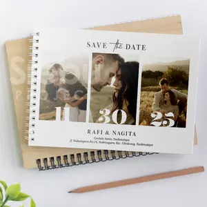 (SR040) Buku Tamu Pernikahan Hardcover dan Softcover Custom FOTO murah / Guest Book Isi 310 Tamu Paper Stationery