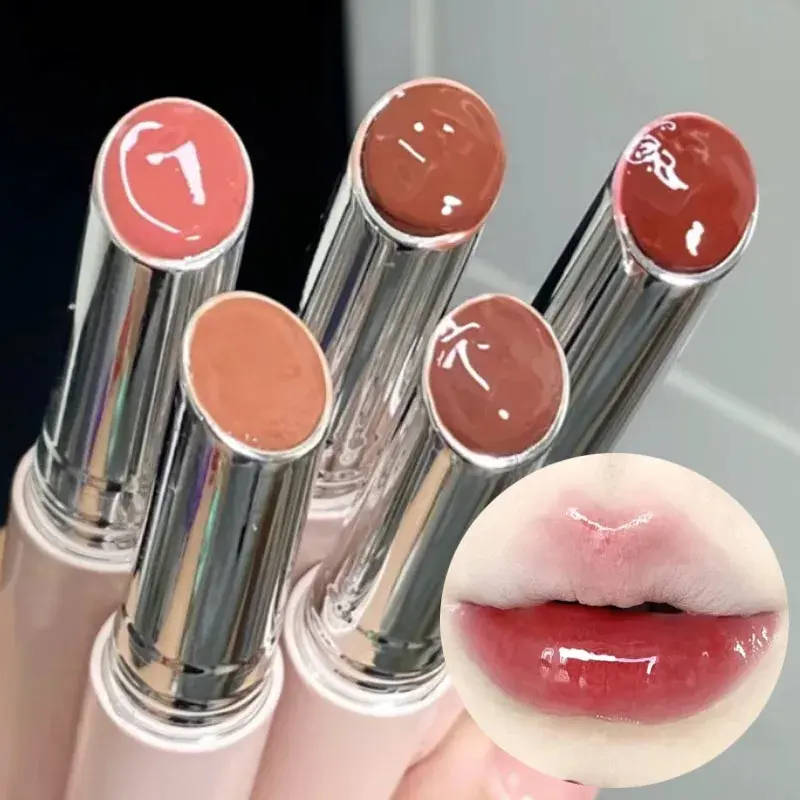 Son Bóng Trơn Thạch Tráng Gương Hàn Quốc, Son Môi, Trong Suốt, Nhẹ Như Nước, Đỏ, Nâu, Thích Hợp Cho Phụ Nữ, Trang Điểm Môi Khỏa Thân, Mỹ Phẩm, Có 6 Màu.