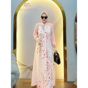 JENNY FAZILA DRESS WANITA BY HMF BAHAN COTTON LUXURY LD 110 GAMIS SYAR'I KONDANGAN LEBARAN