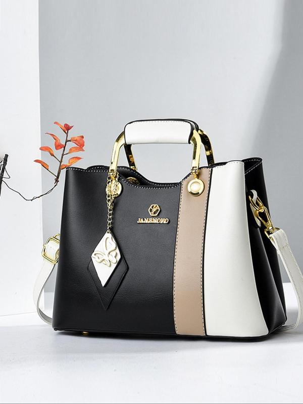 Women's Elegant Colorblock Handbag, Fashionable Large Capacity - TikTok ...