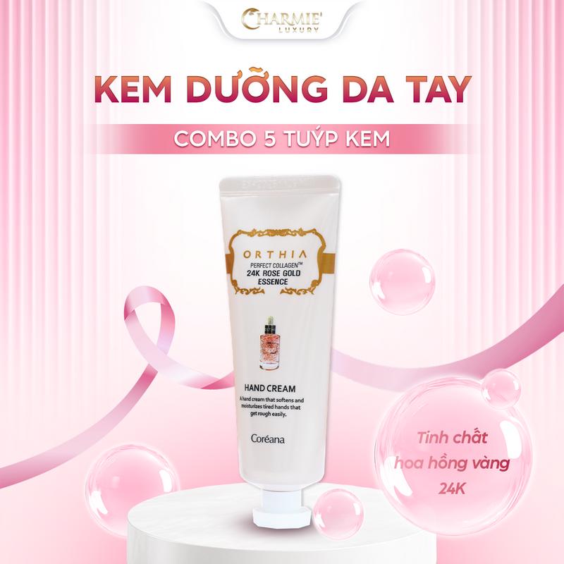   Combo 5 tuýp  - Kem dưỡng da tay tinh chất hoa hồng vàng 