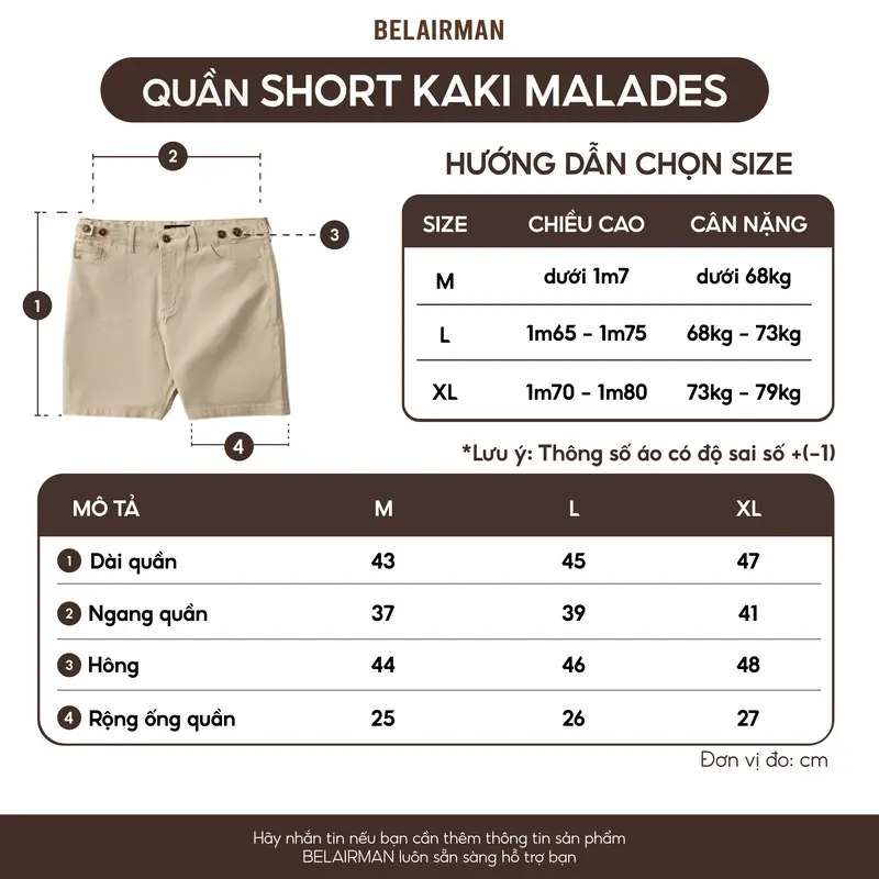 Quần short nam kaki MALADES BELAIRMAN, khóa kéo, sidetab thông minh, vải kaki co giãn - QSKK0102 Menswear Có Túi 8