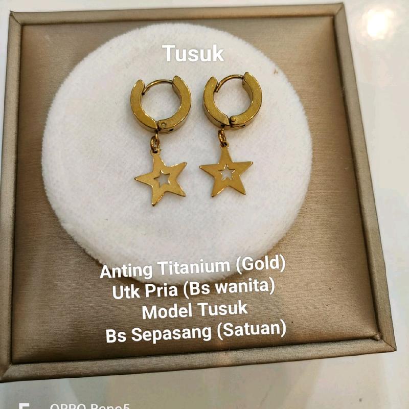 Anting pria titanium jurai bintang 1pcs Laki-laki 1