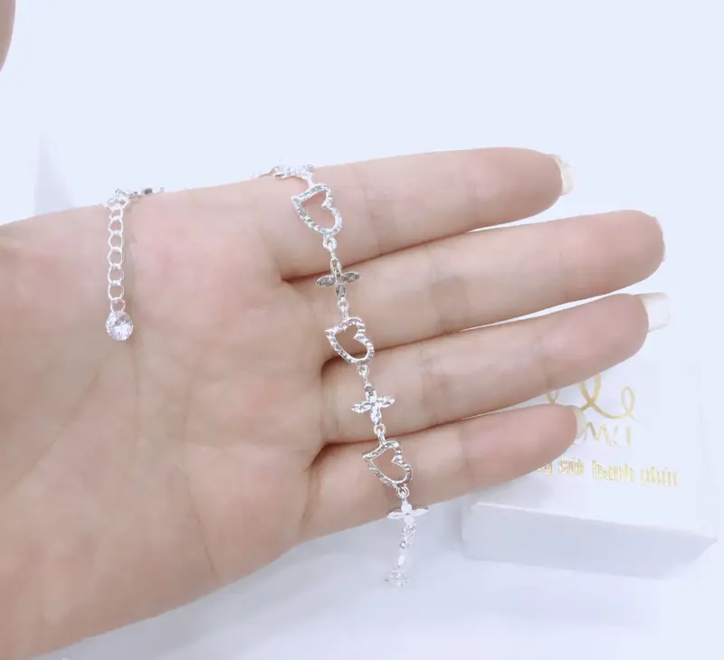 QMJ STORE - Lắc tay bạc nữ đẹp QMJ Trái tim kiêu sa bạc Ý 925 cao cấp (MÀU BẠC TRẮNG SANG - không xi kim) 4