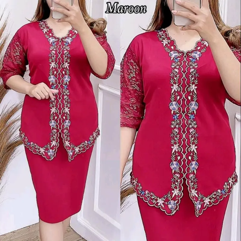 Setelan Rok 2670 Original Bordir  Mat : Scuba Import 3