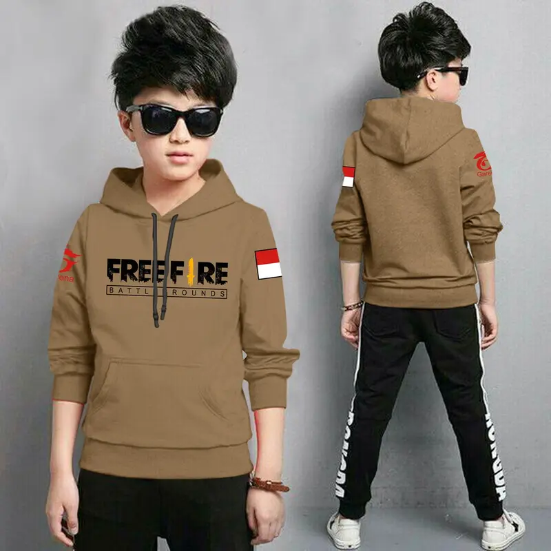 Jaket FF BENDERA Anak Laki Laki/Jaket Anak Terbaru/Hoodie Anak / Anak Gaming Bahan Fleece Tebal 4-11 TAHUN 1