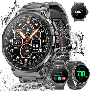 通話機能付きスマートウォッチ メンズ向け、1.85インチHDディスプレイ、100以上のスポーツモード、防水対応、Android＆iPhone対応、スタイリッシュデザイン