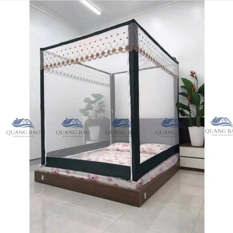Màn Mùng Hộp Khung INOX Chắc Chắn Chống Muỗi Không Khoan Tường Cực Đẹp Sang Trọng-Màn Hộp Quang Bảo 7