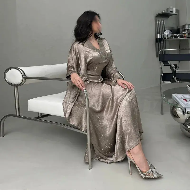 Eid Ramadan Abayas for Women Luxury Dubai Kaftan Diamonds Jalabiya Djellaba Kebaya Caftan Marocain Femme Robe Muslim Dress Gown