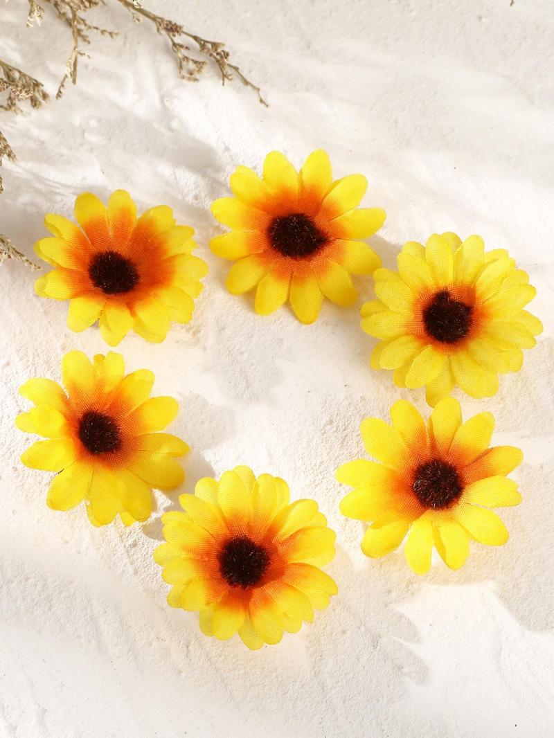 Product Introduction of 6pcs Boho Floral Decorative Hair Clips, Cute Sunflower Design Hair Accessories for Girls, Minimalist Headwear Suitable for Hair, Fashion Hair Accessories for Party, Daily Clothing Decor 14