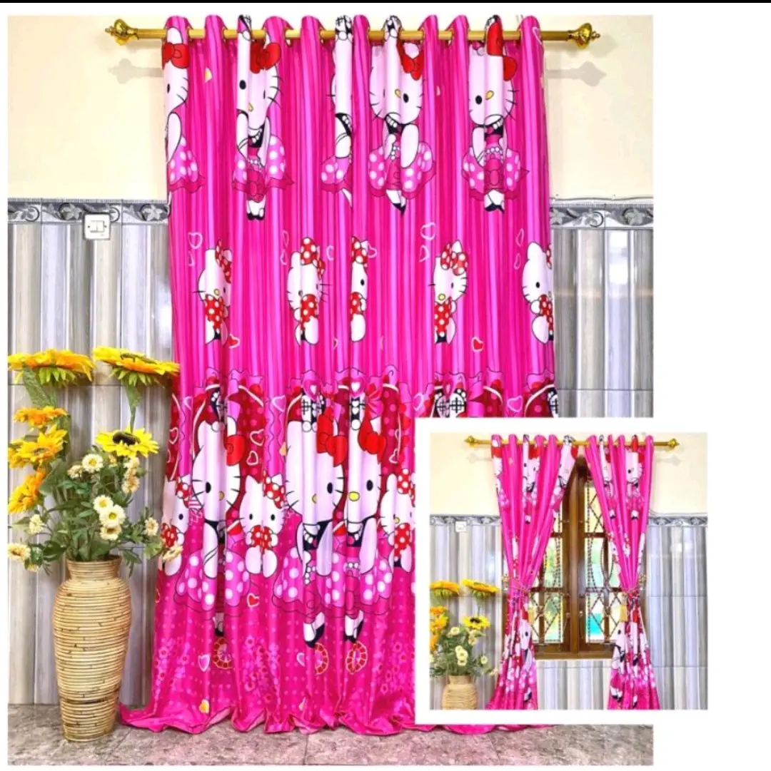 GORDEN MOTIF ANAK HELLO KITTY LOVE SMOKERING 10 Emas Kain Katun Katun