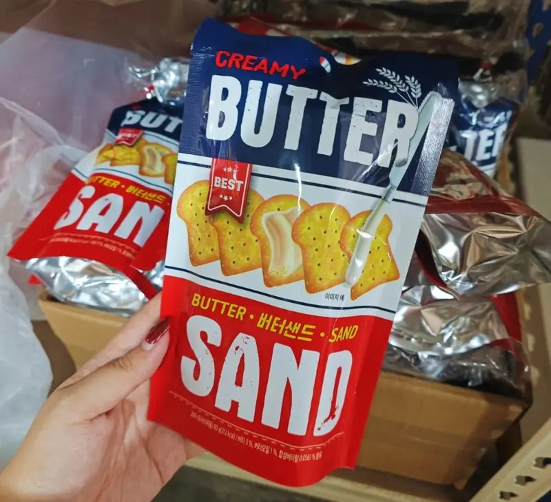 Bánh quy butter sand Namu nhập khẩu Hàn Quốc 60g Ăn Vặt Thức Ăn Nho Snack Food 1
