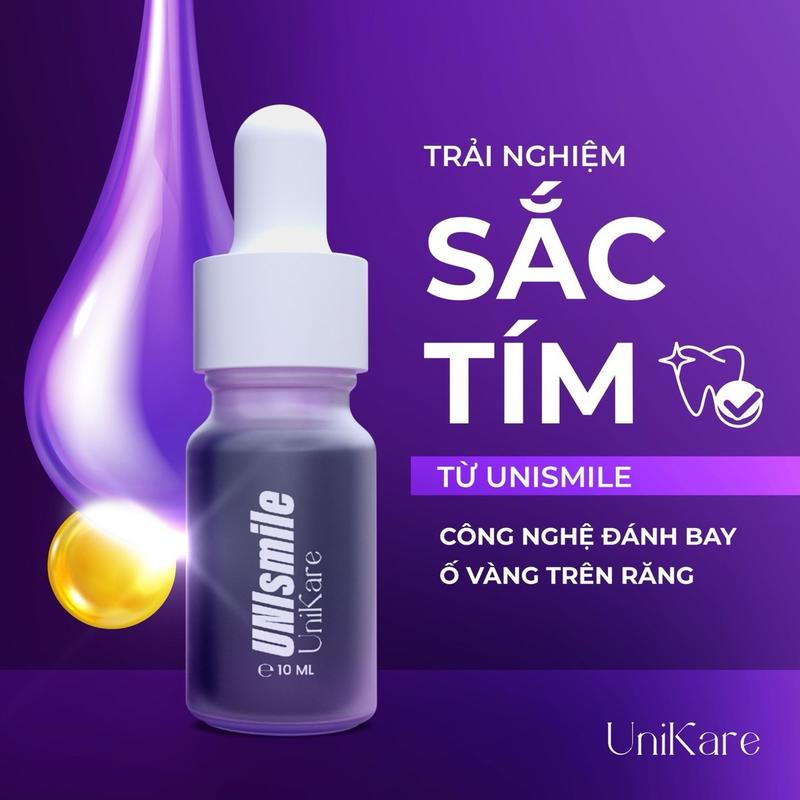 Serum hỗ trợ trắng răng UNISMILE , hỗ trợ giảm ố vàng , giảm cao vôi răng , unikare, dung tích 10 ml Nữ nam làm trắng làm trắng răng Trà chính hãng smile xanh