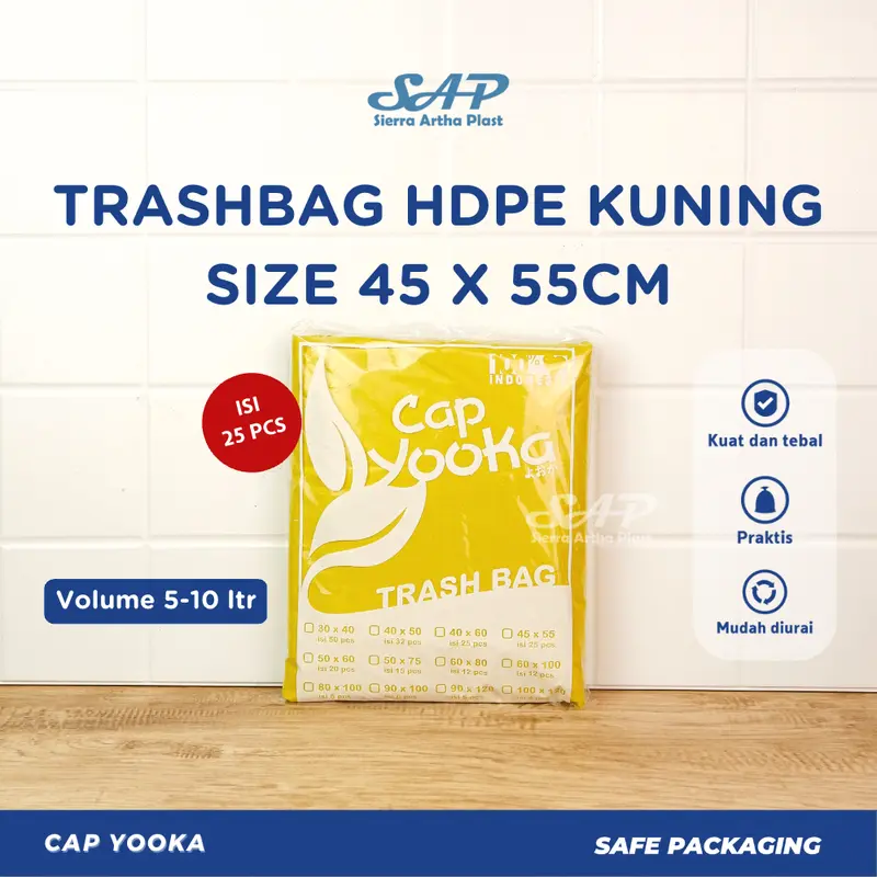 Kantong Sampah KUNING | Trashbag Kuning Medis | Plastik Limbah Rumah sakit Uk. 45x100|60x100|80x100 5