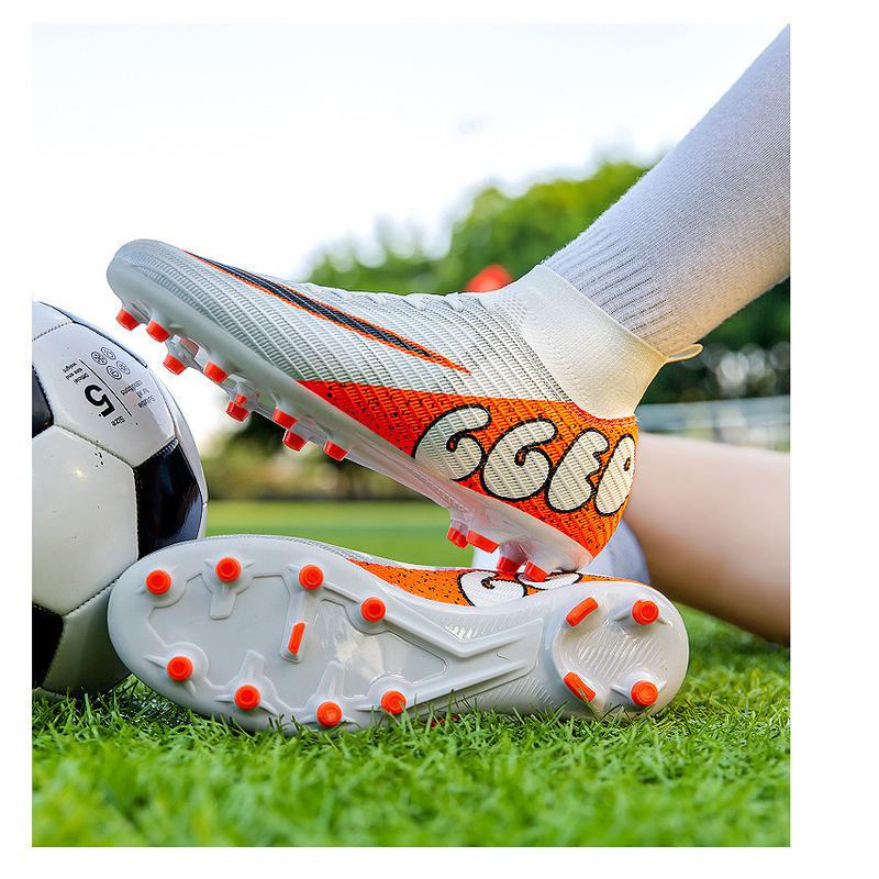Product Introduction of Quality Assurance 35-46 High-Top Football Boots Spike Football Boots Anti-Slip Grass Training Shoes Long Spikes Futsal Boots Adult Outdoor Grass Casual Shoes Anti-Slip Wear-Resistant Sports Shoes Outdoor/In 43