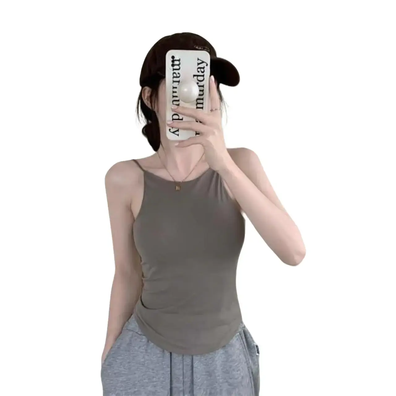 Áo Hai Dây Cổ Yếm Dáng Lửng Mút Liền Cho Nữ, Chất Thun Mềm Mại Co Giãn Nhẹ [R38] Top Màu Đen Women Nhung