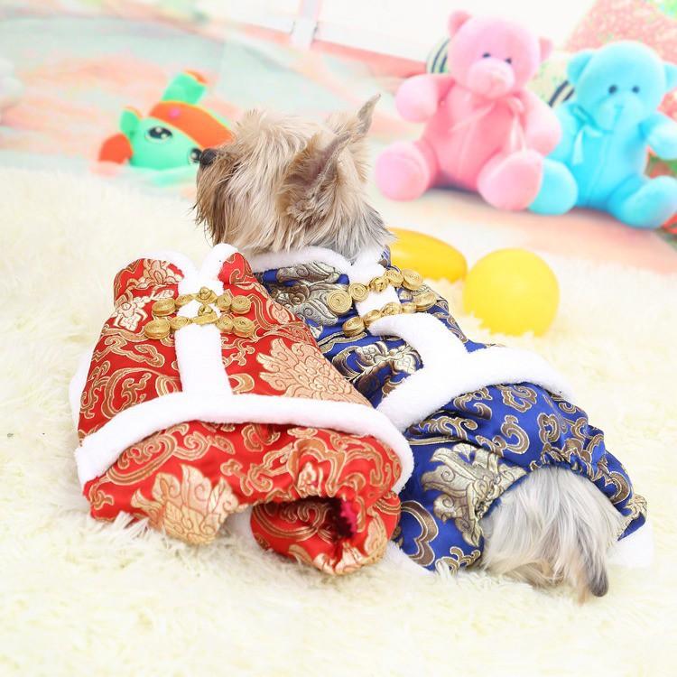 Product Introduction of Bộ Quần áo tết chó mèo LONG BÀO lót bông kiểu 4 chân - Áo cho chó dưới 10kg hàng cao cấp đẹp dễ thương, Áo tết mặc cho thú cưng mới 2024 11