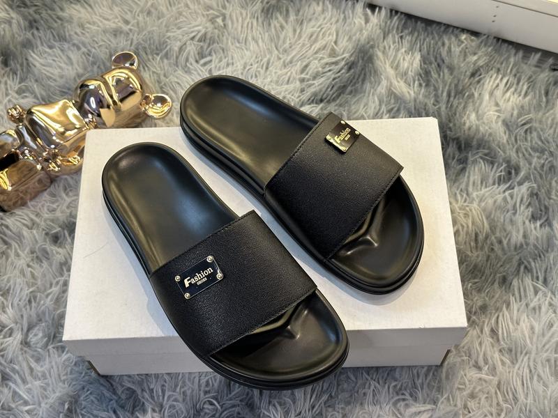 Dép Da Nam quai ngang da Sần Fashion Đế kép 2 Lớp Slipper DéP Dép Lê Đế Bằng