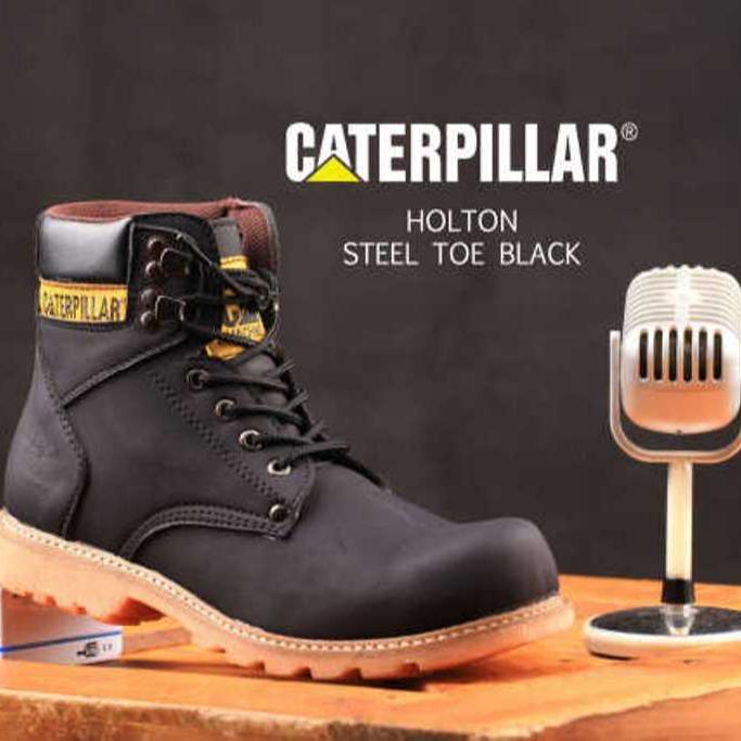 Promo Sepatu Pria Caterpillar Holton Steel To Safety Ujung Besi Terlaris murah Kerja Shoes 1